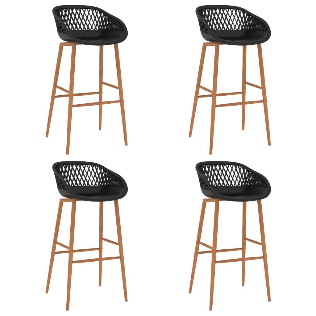 vidaXL Cadeiras de bar 2 pcs preto